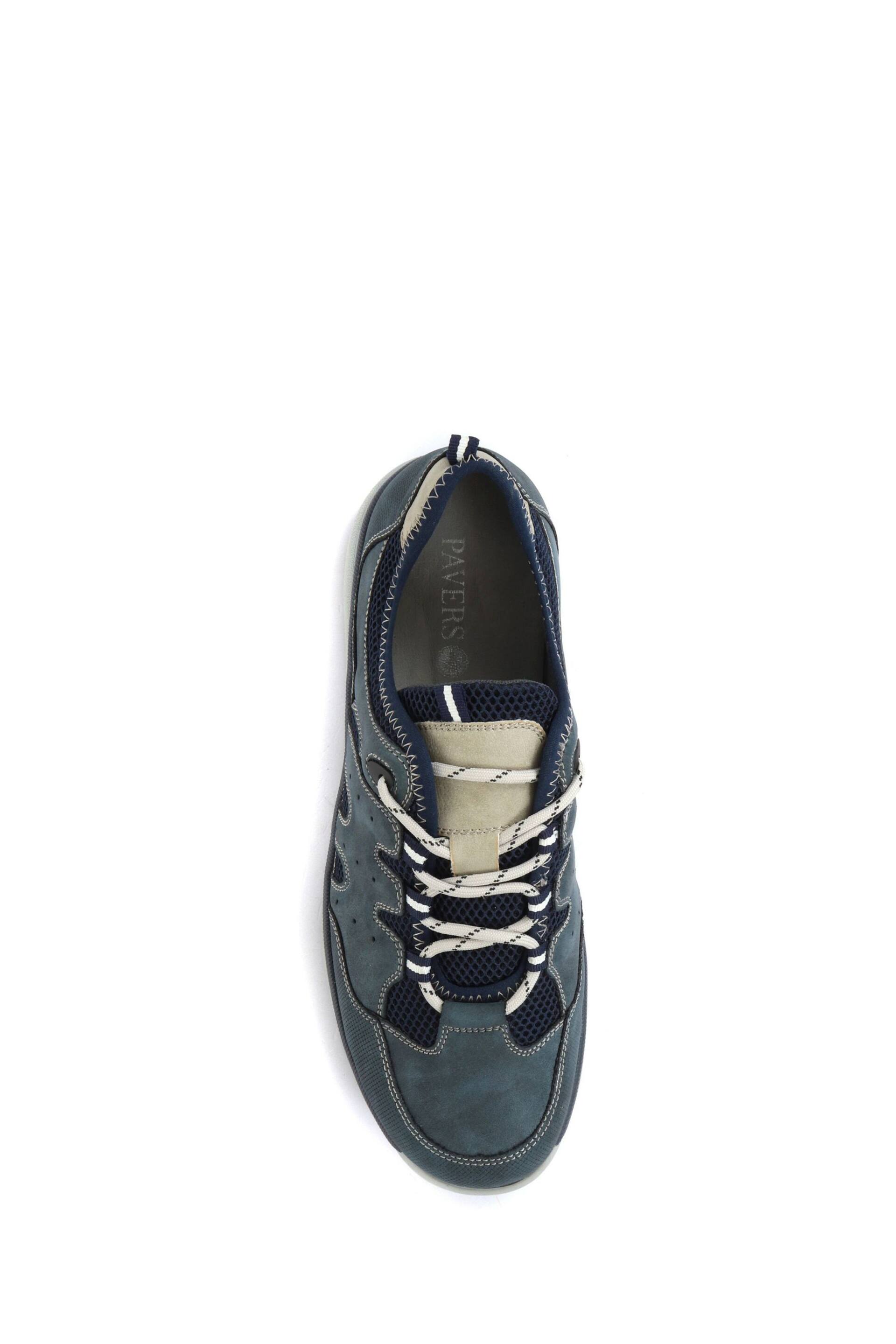 Pavers Blue Mens Wide Fit Lace-Up Trainers - Image 4 of 5