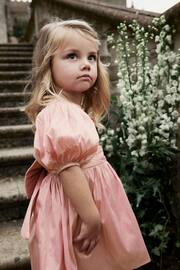 Pink Taffeta Flower Girl Bow Dress (3mths-10yrs) - Image 4 of 7