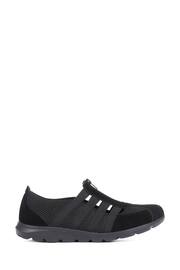 Pavers Black Ladies Wide Fit Casual Slip-On Shoes - Image 1 of 5