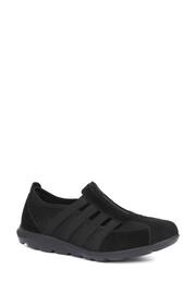 Pavers Black Ladies Wide Fit Casual Slip-On Shoes - Image 3 of 5