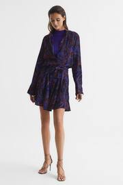 Reiss Purple Sienna Printed Mini Dress - Image 6 of 7