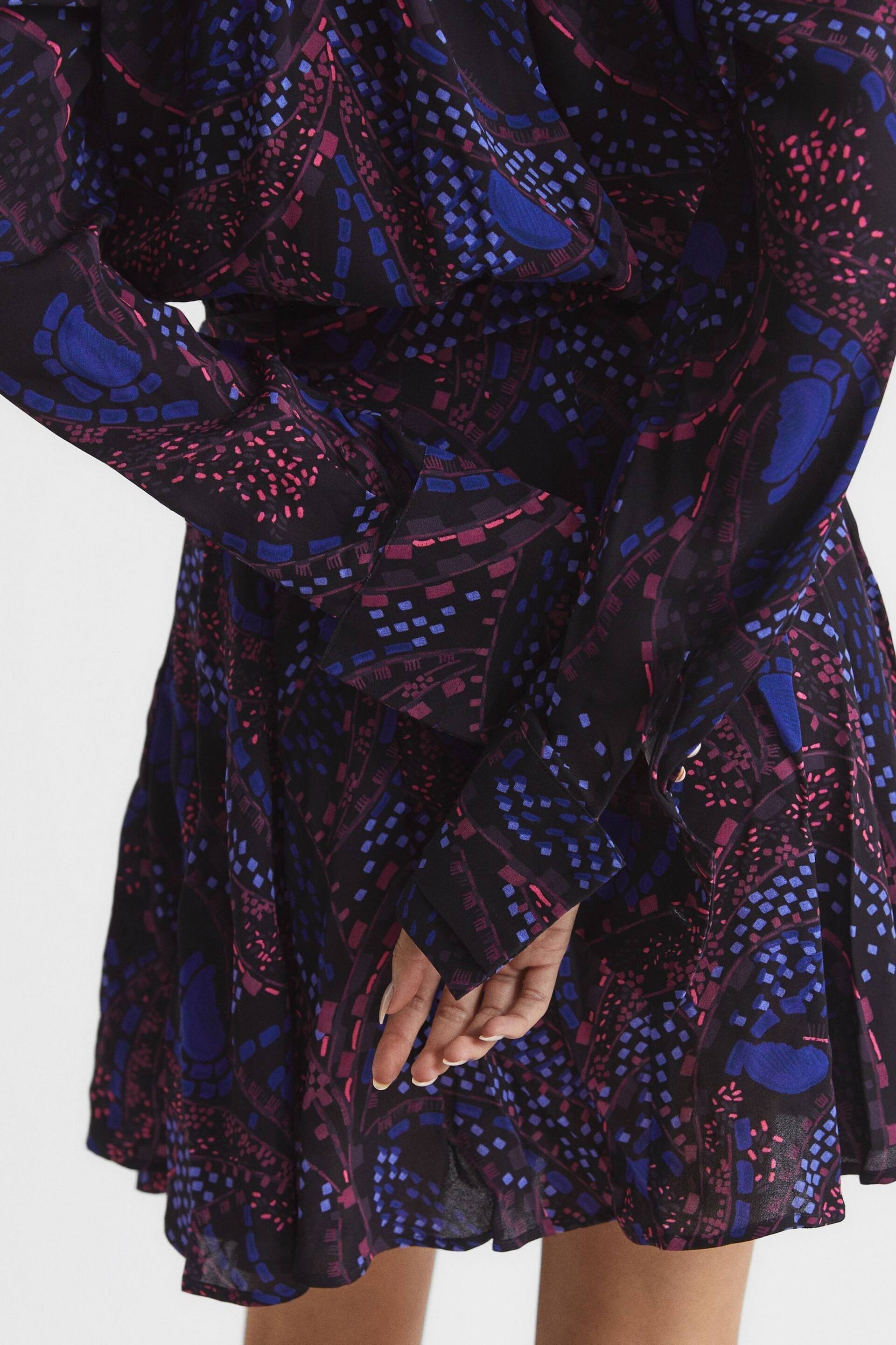 Reiss Purple Sienna Printed Mini Dress - Image 7 of 7