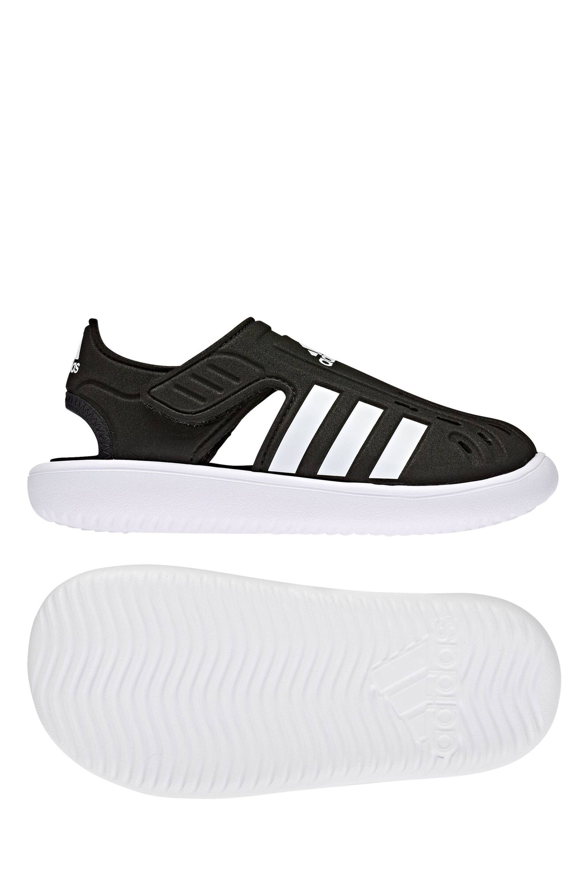 adidas Black Adilette Junior Sandals - Image 4 of 8