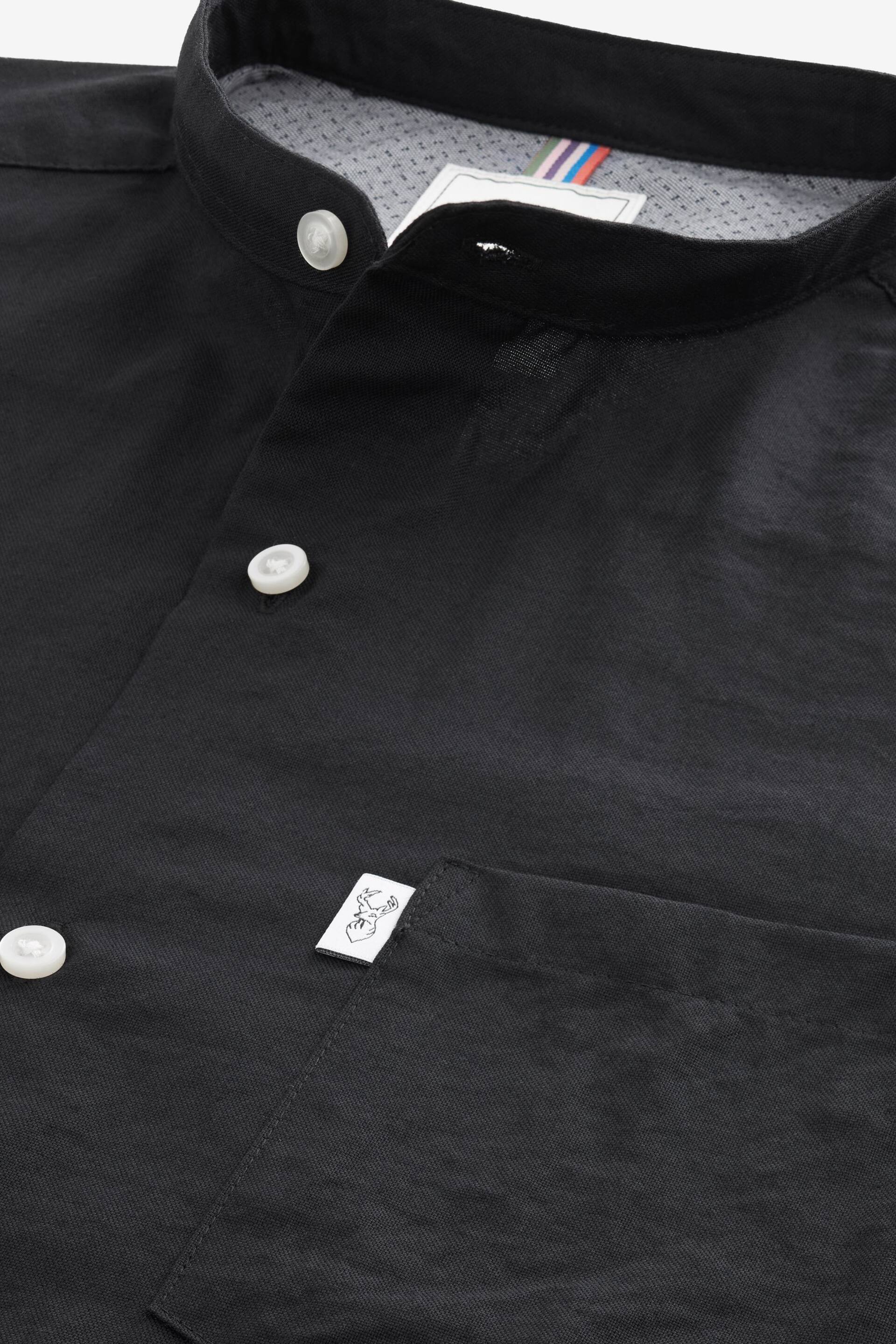 Black Grandad Collar Shirt - Image 7 of 8