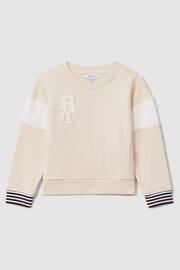 Reiss Ivory Colette Junior Cotton Blend Logo Sweatshirt - Image 2 of 4