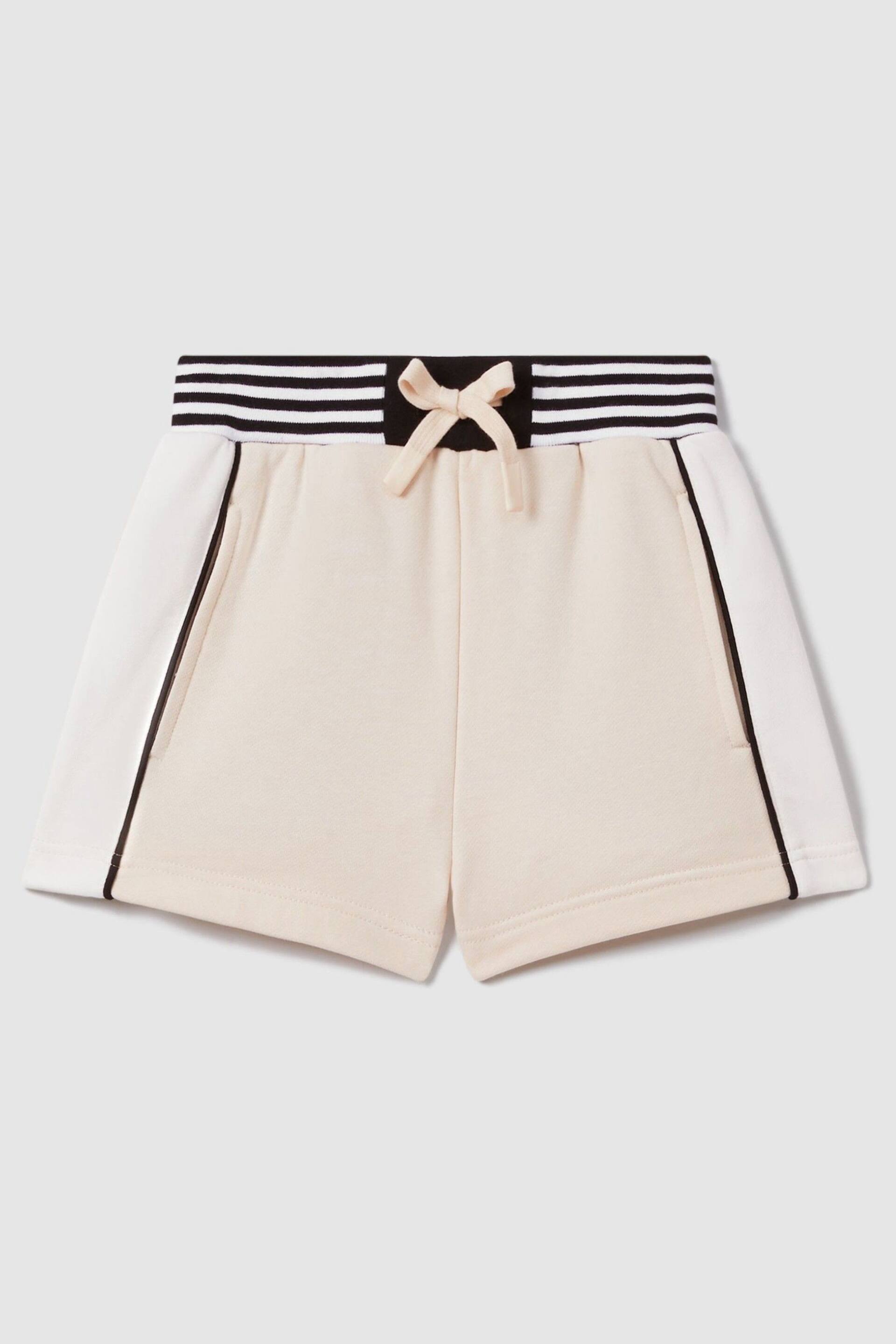 Reiss Ivory Colette Junior Cotton Blend Elasticated Waist Shorts - Image 2 of 4