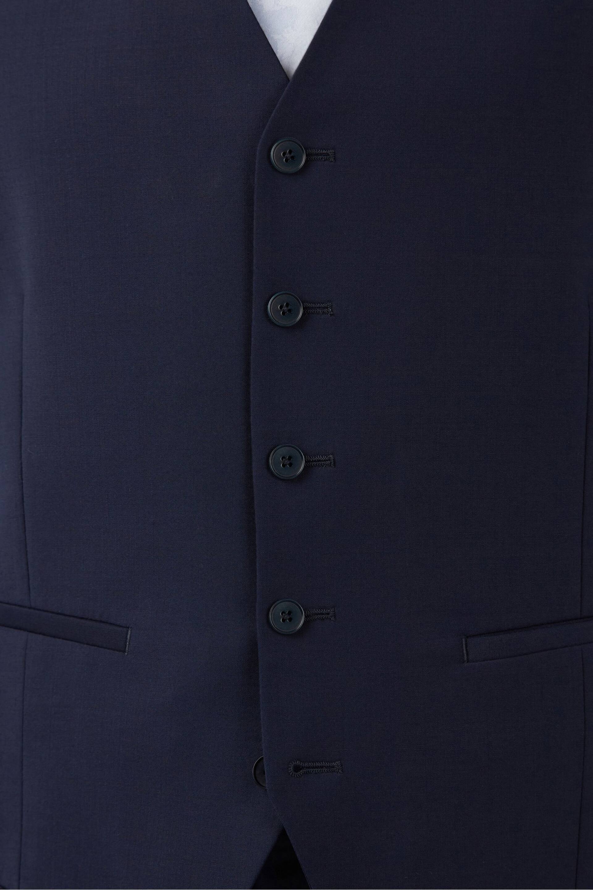 Ted Baker Navy Blue Premium Panama Suit Waistcoat - Image 3 of 4