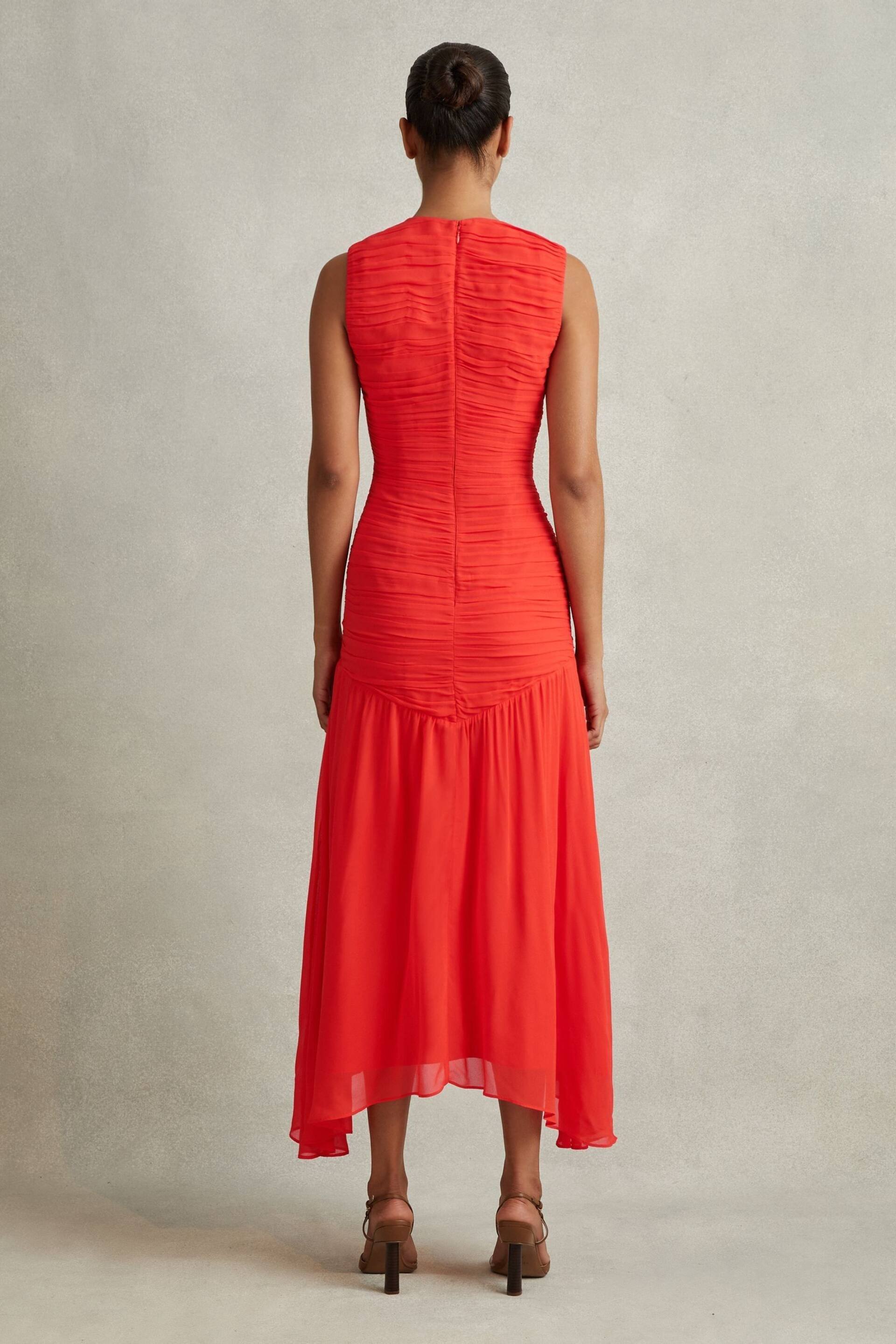 Reiss Coral Saffy Petite Ruched Bodycon Midi Dress - Image 5 of 7