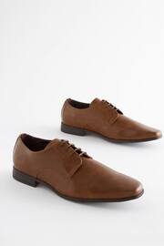 Tan Brown Slim Square Derby Shoes - Image 1 of 10