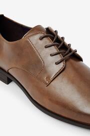 Tan Brown Slim Square Derby Shoes - Image 5 of 10