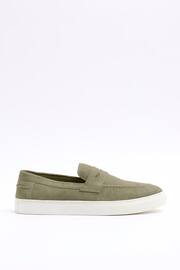 River Island Green Suede Loafers - Image 1 of 4