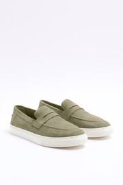 River Island Green Suede Loafers - Image 2 of 4