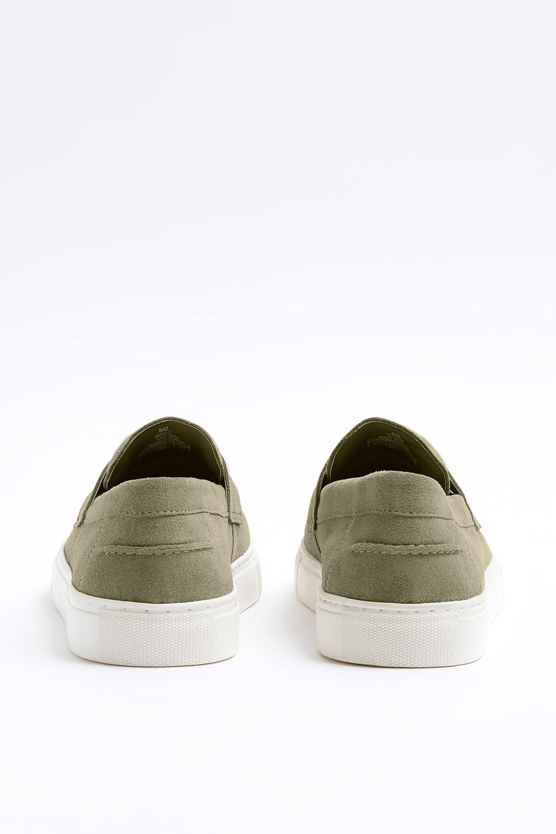 River Island Green Suede Loafers - Image 3 of 4