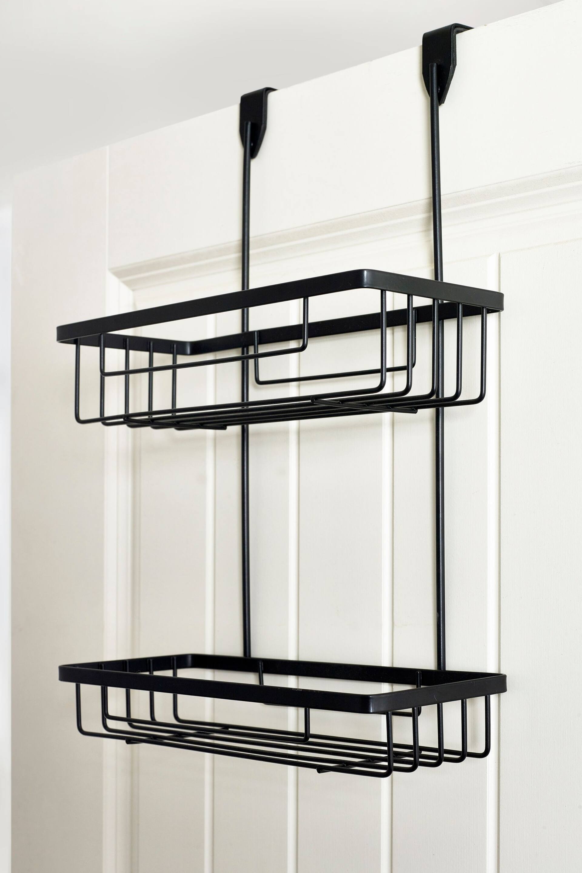 Black Over Door Two Tier Shower Caddy - Image 2 of 3