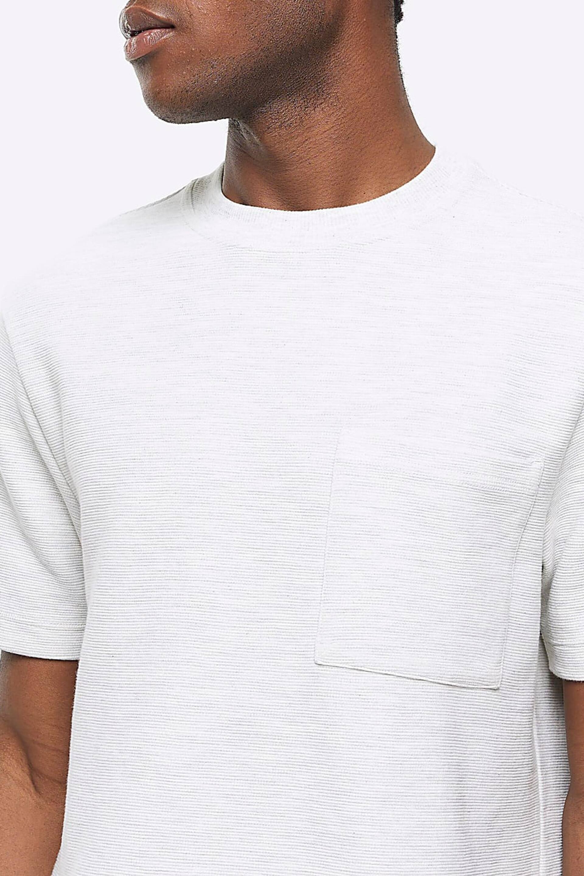 River Island Grey Regular Fit Smart T-Shirt - Image 4 of 5