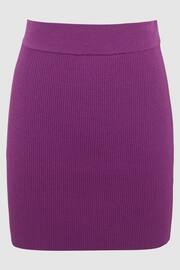 Reiss Magenta Bea Knitted Co-ord Mini Skirt - Image 2 of 5