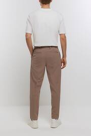 River Island Brown Waffle Smart Trousers - Image 3 of 6