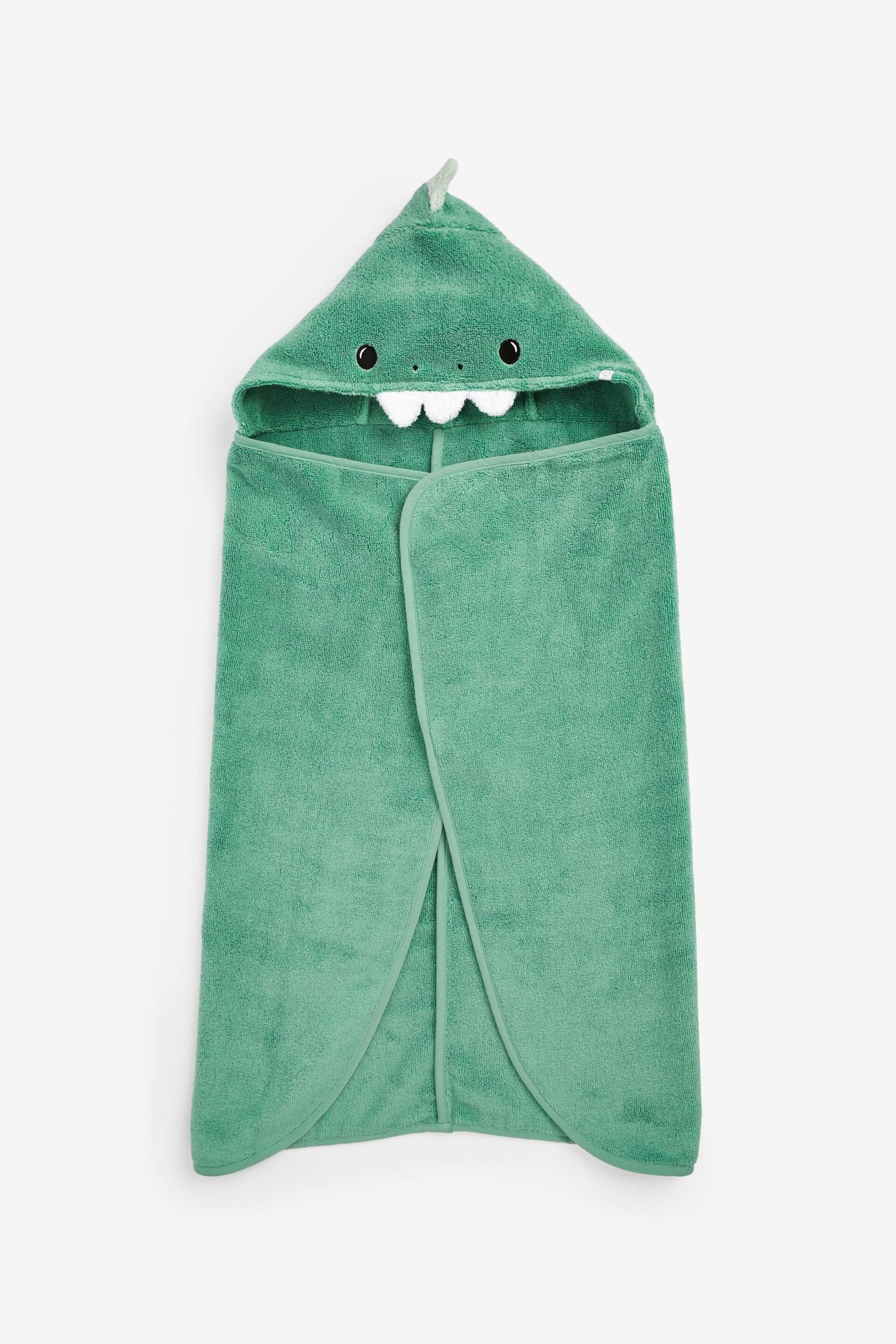 MORI Kids Organic Cotton Dino Hooded Towel - Image 4 of 6