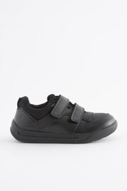Black Strap Touch Fasten Wide Fit (G) School Trainers - Image 4 of 10