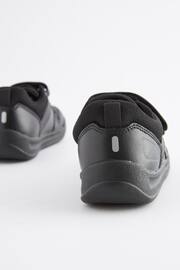 Black Strap Touch Fasten Wide Fit (G) School Trainers - Image 8 of 10
