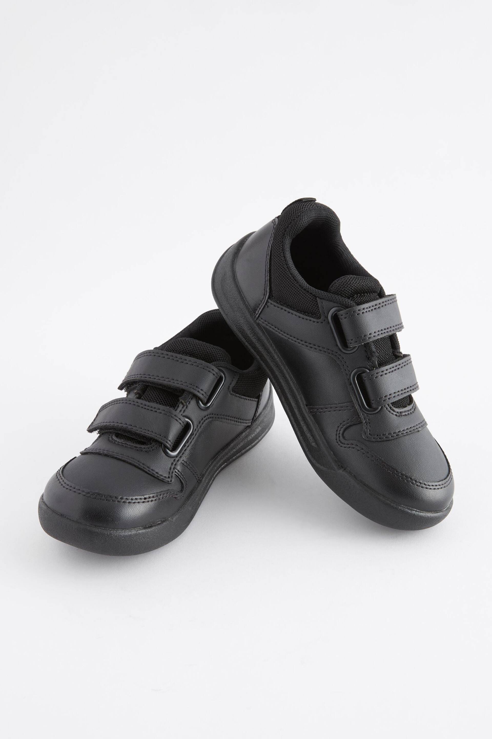 Black Strap Touch Fasten Extra Wide Fit (H) School Trainers - Image 1 of 6