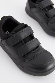 Black Strap Touch Fasten Extra Wide Fit (H) School Trainers - Image 4 of 6