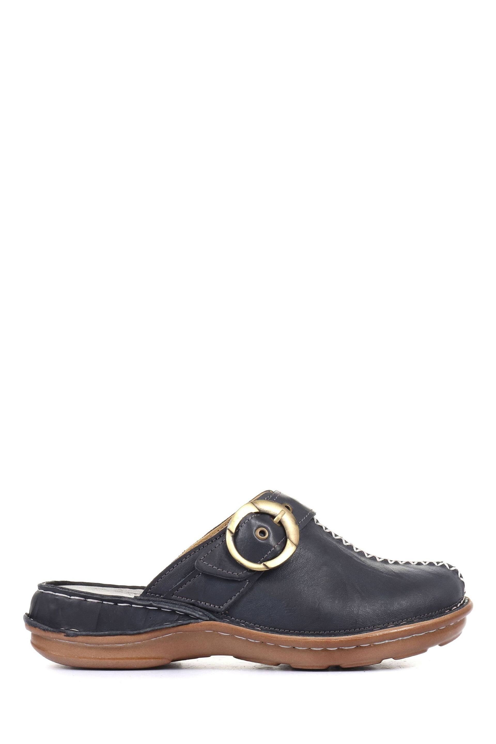 Pavers Navy Ladies Lightweight Leather Clogs - Image 1 of 5
