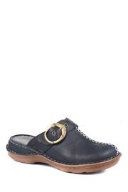 Pavers Navy Ladies Lightweight Leather Clogs - Image 2 of 5