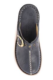 Pavers Navy Ladies Lightweight Leather Clogs - Image 4 of 5