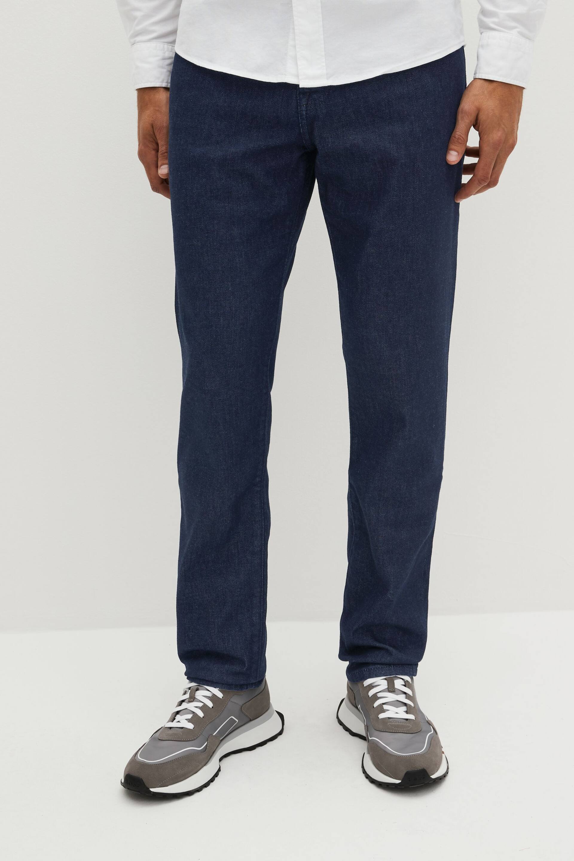 BOSS Indigo Blue Maine Straight Fit Stretch Jeans - Image 1 of 4