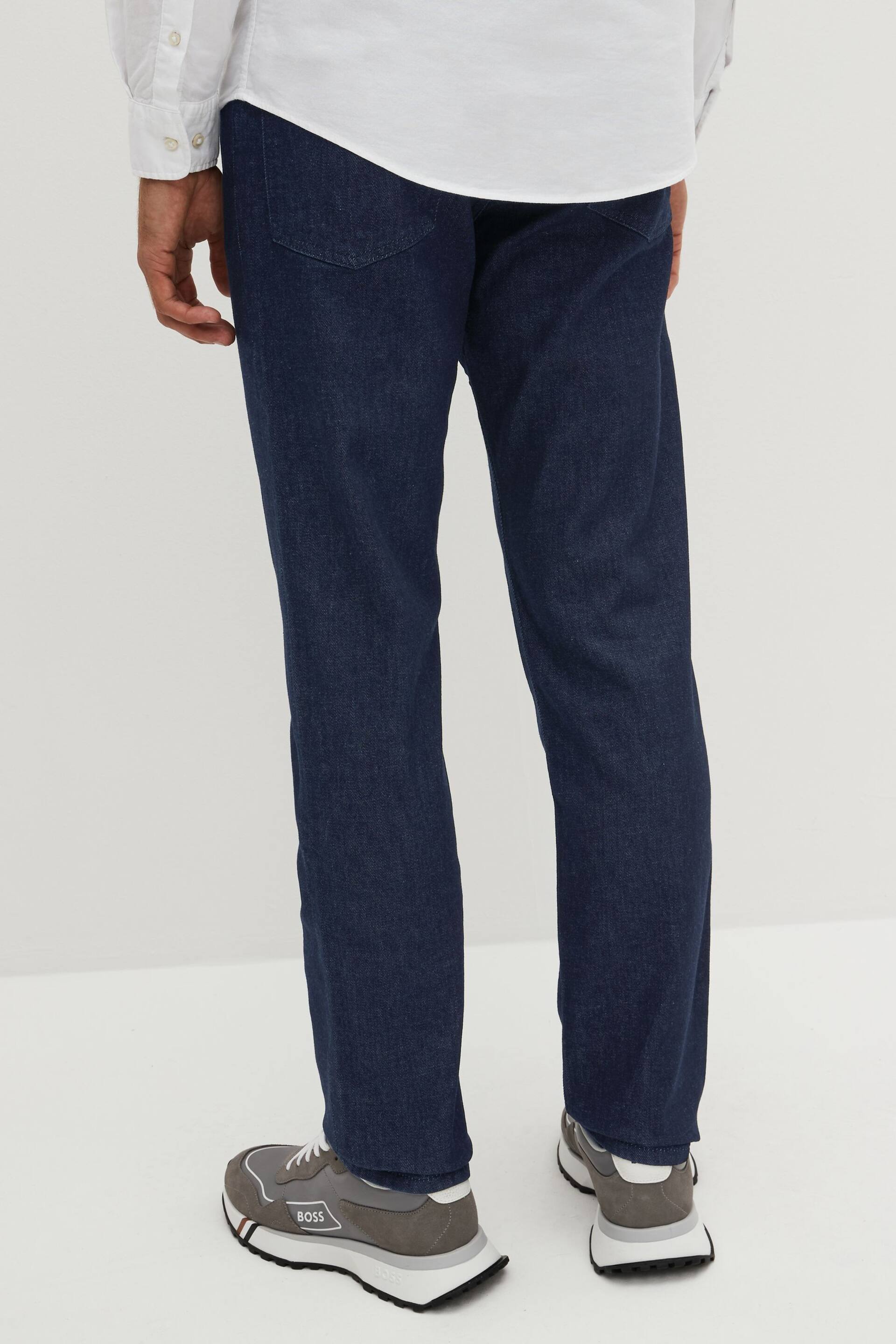 BOSS Indigo Blue Maine Straight Fit Stretch Jeans - Image 2 of 4