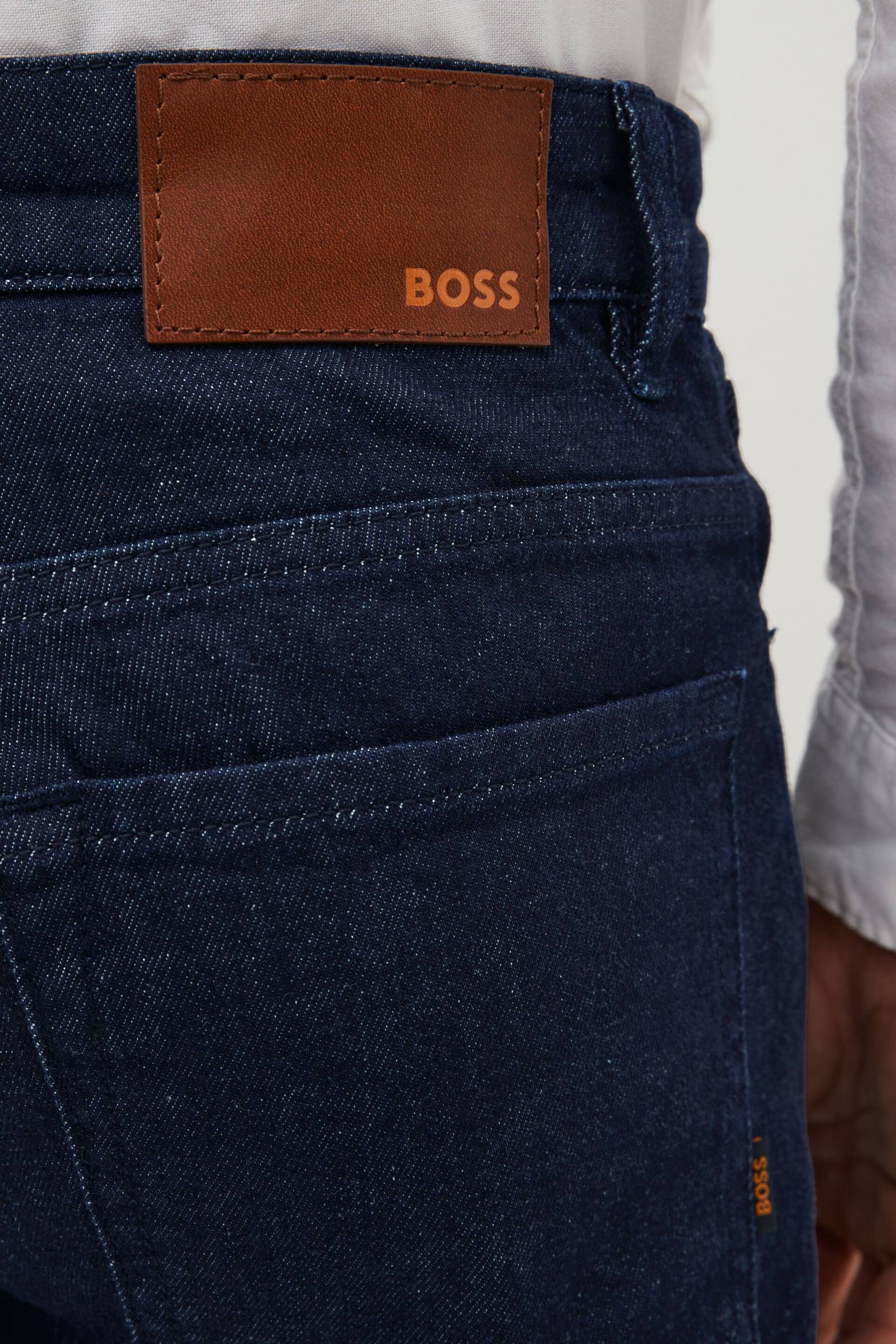 BOSS Indigo Blue Maine Straight Fit Stretch Jeans - Image 3 of 4