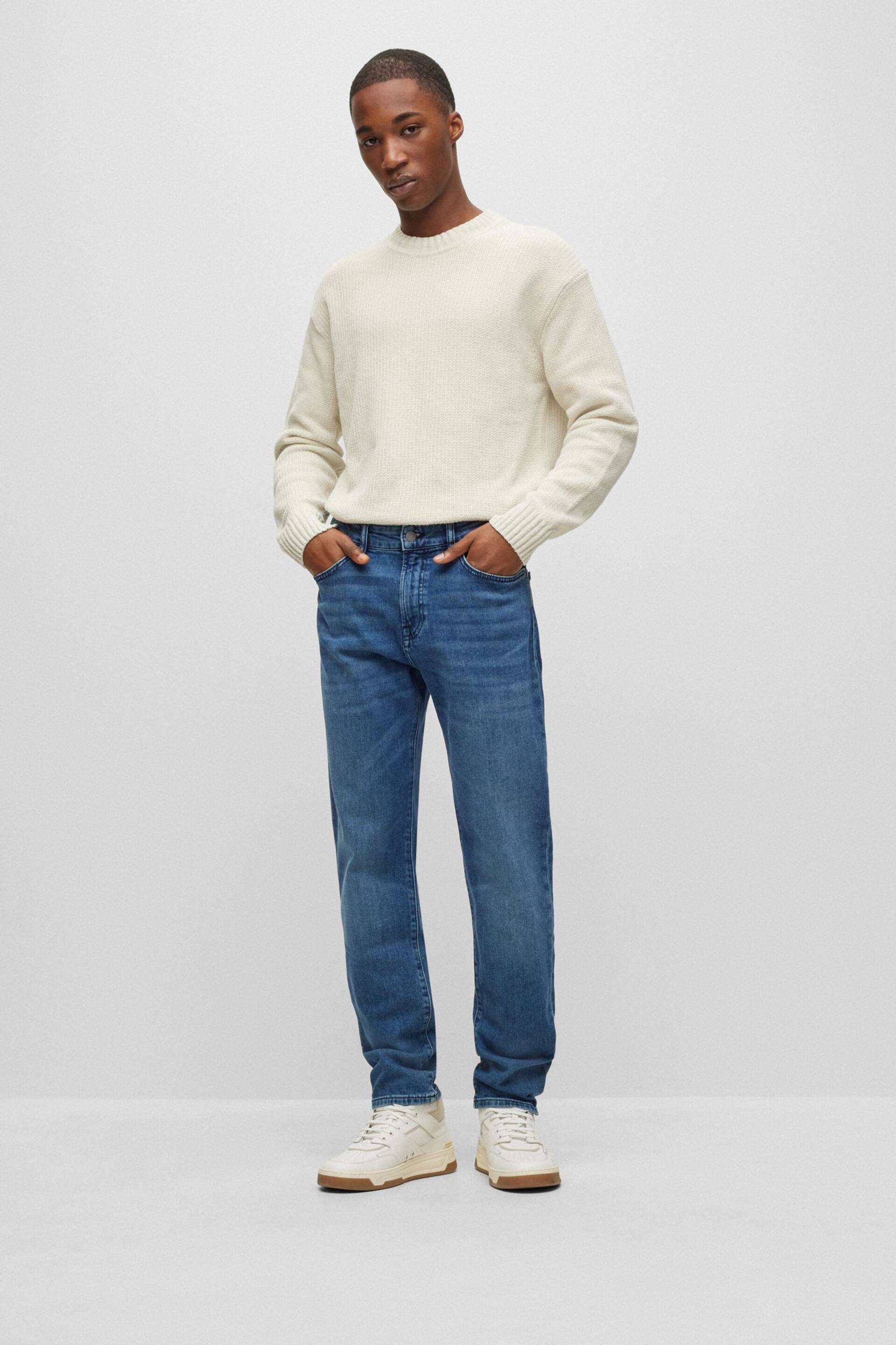 BOSS Light Blue Maine Straight Fit Stretch Denim Jeans - Image 3 of 4