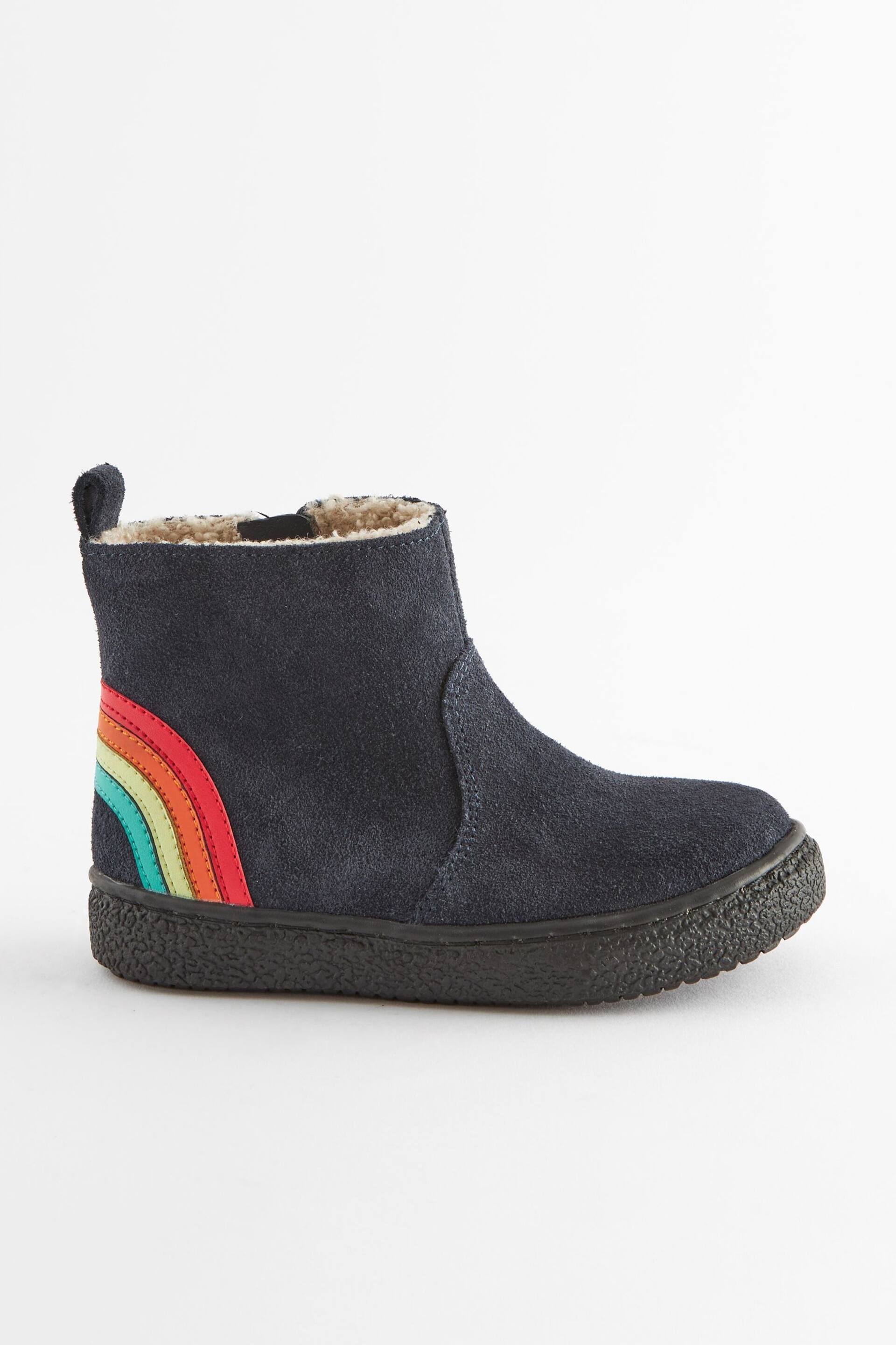 Navy Rainbow Wide Fit (G) Suede Chelsea Boots - Image 2 of 5