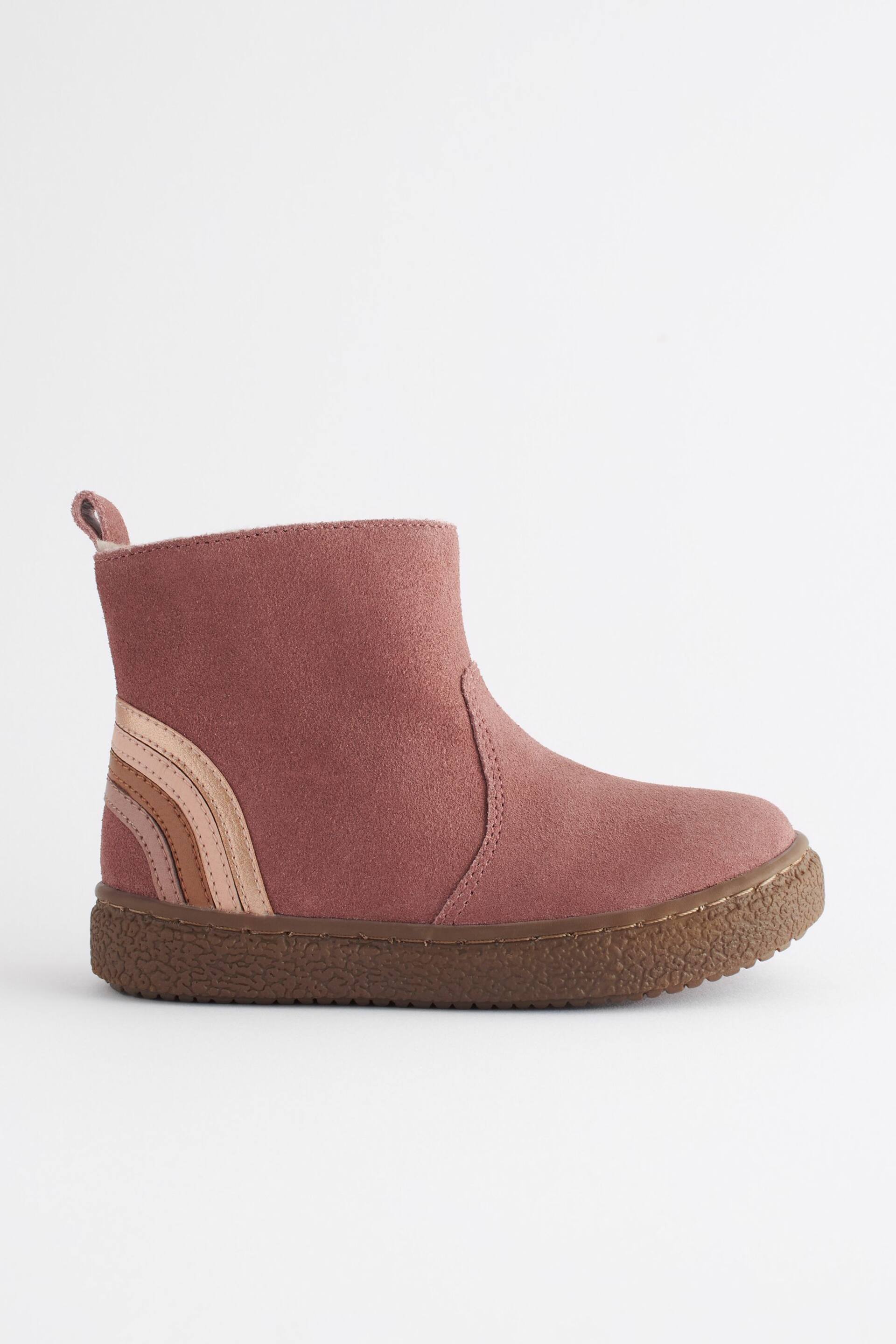 Pink Wide Fit (G) Suede Chelsea Boots - Image 2 of 5