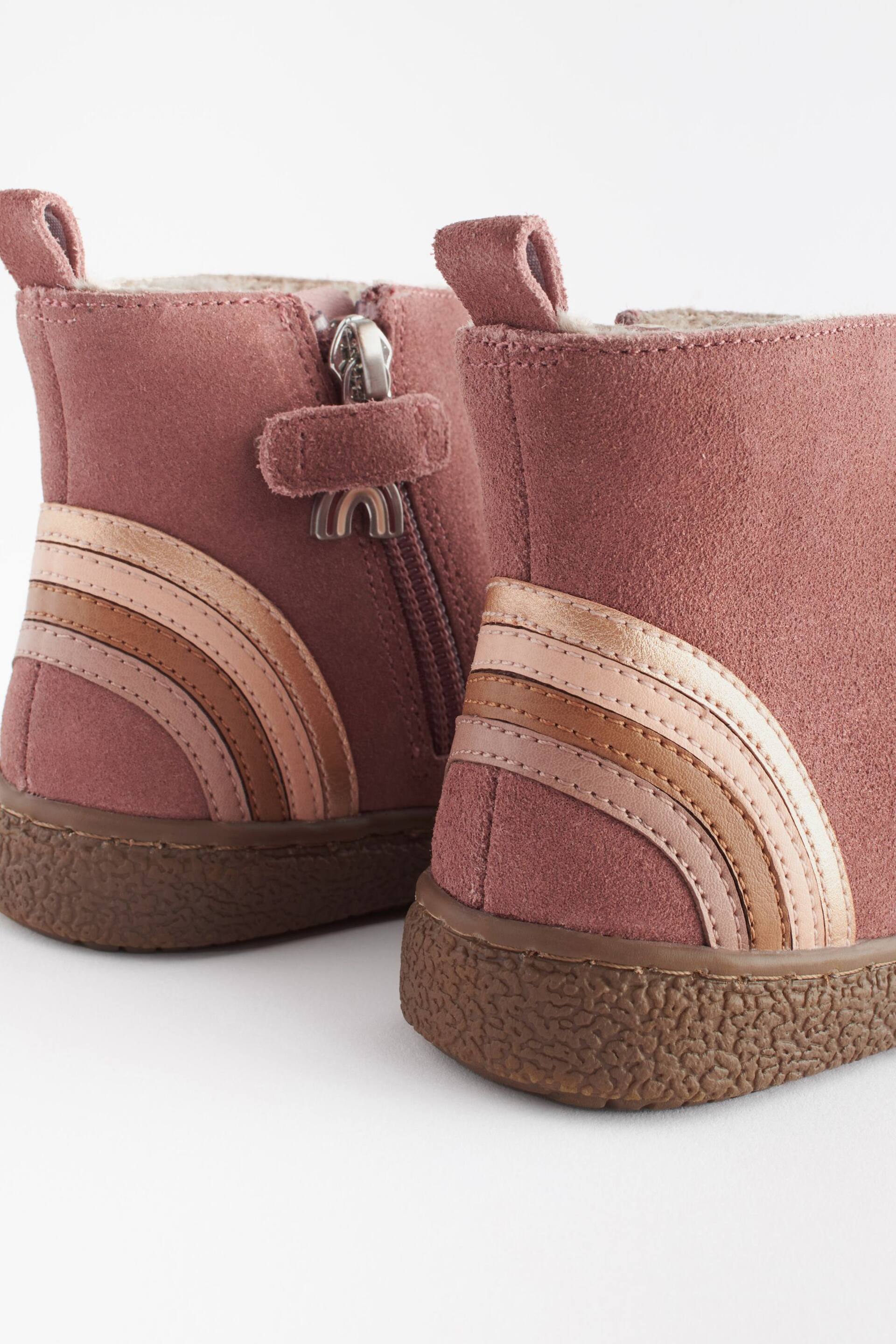 Pink Wide Fit (G) Suede Chelsea Boots - Image 4 of 5