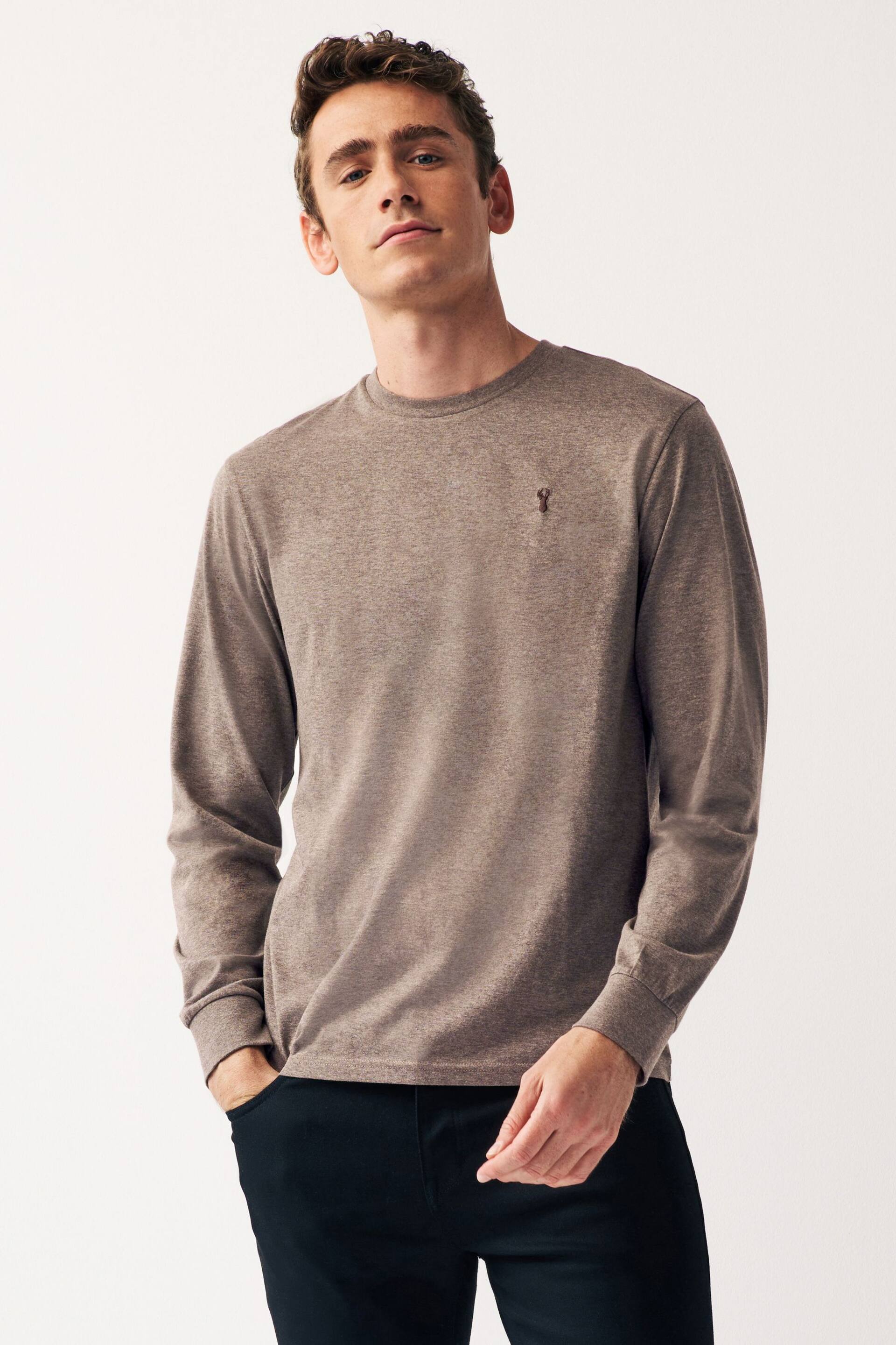 Neutral Long Sleeve Stag Marl T-Shirt - Image 4 of 7