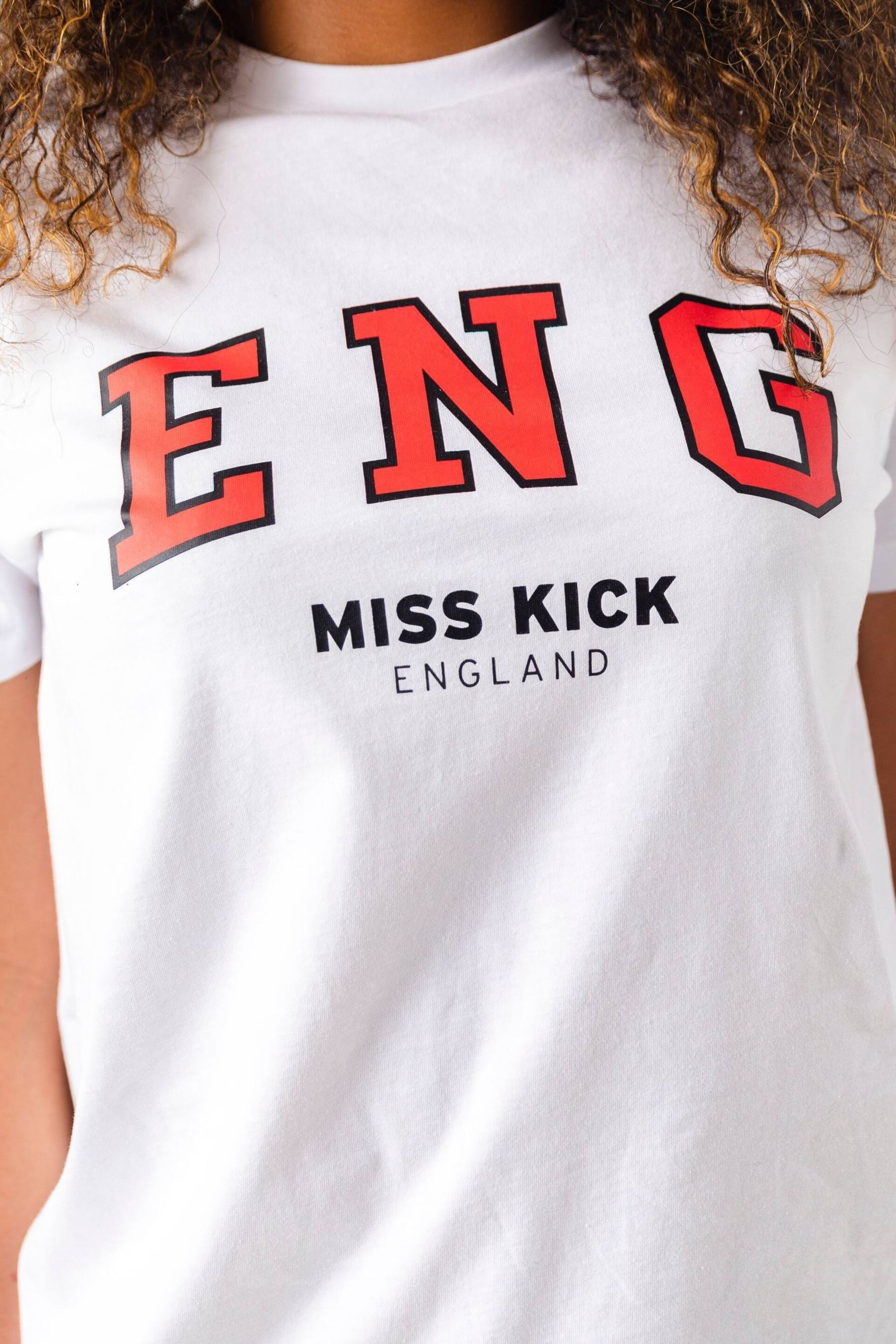 Miss Kick Womens Maya White T-Shirt - Image 4 of 4