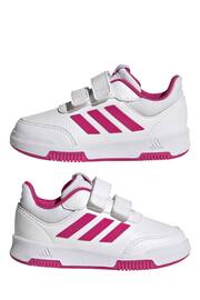 adidas White/Pink Tensaur Hook and Loop Shoes - Image 5 of 9