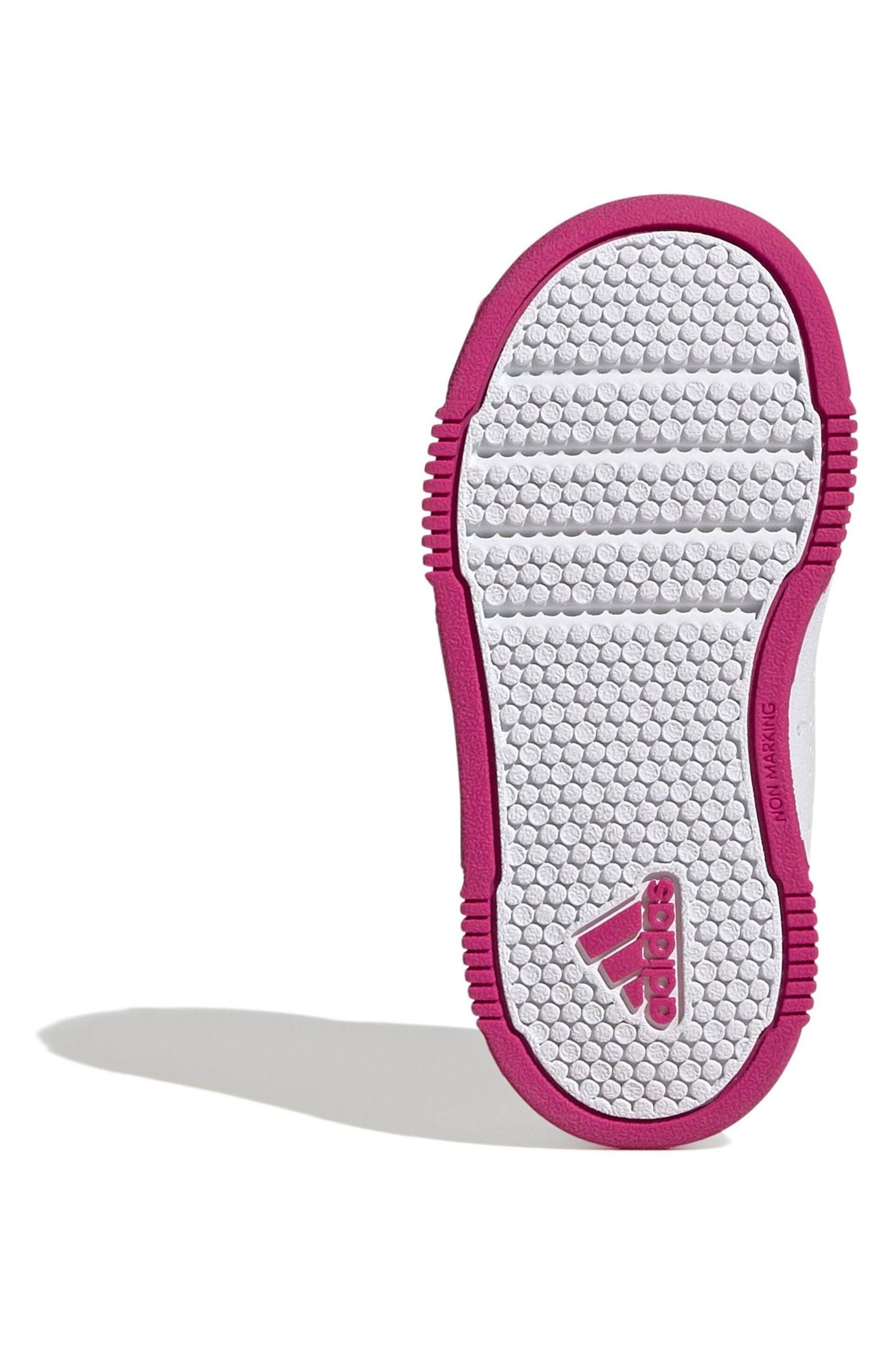 adidas White/Pink Tensaur Hook and Loop Shoes - Image 7 of 9