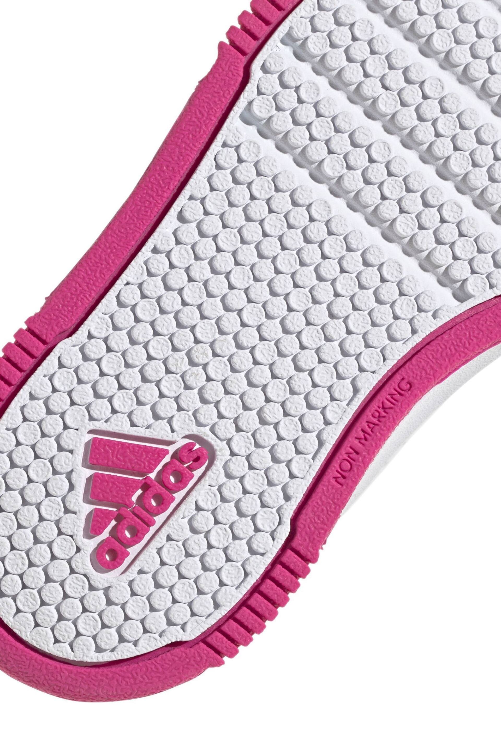 adidas White/Pink Tensaur Hook and Loop Shoes - Image 9 of 9