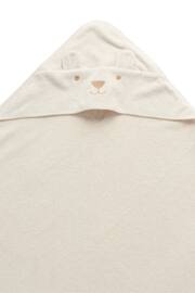 Purebaby Organic Cotton Neutral Cream Hooded Towel - Image 4 of 4