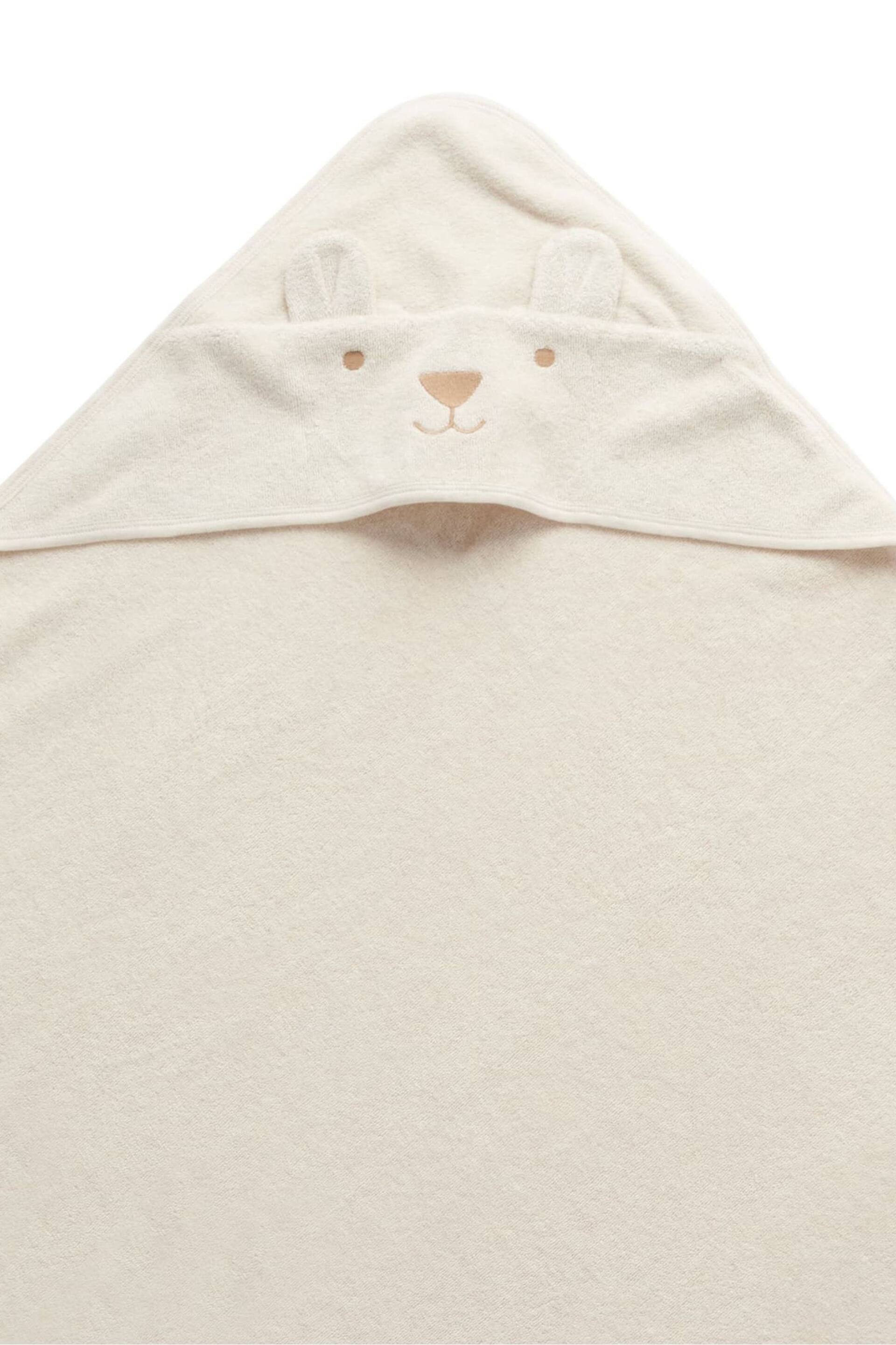 Purebaby Organic Cotton Neutral Cream Hooded Towel - Image 4 of 4