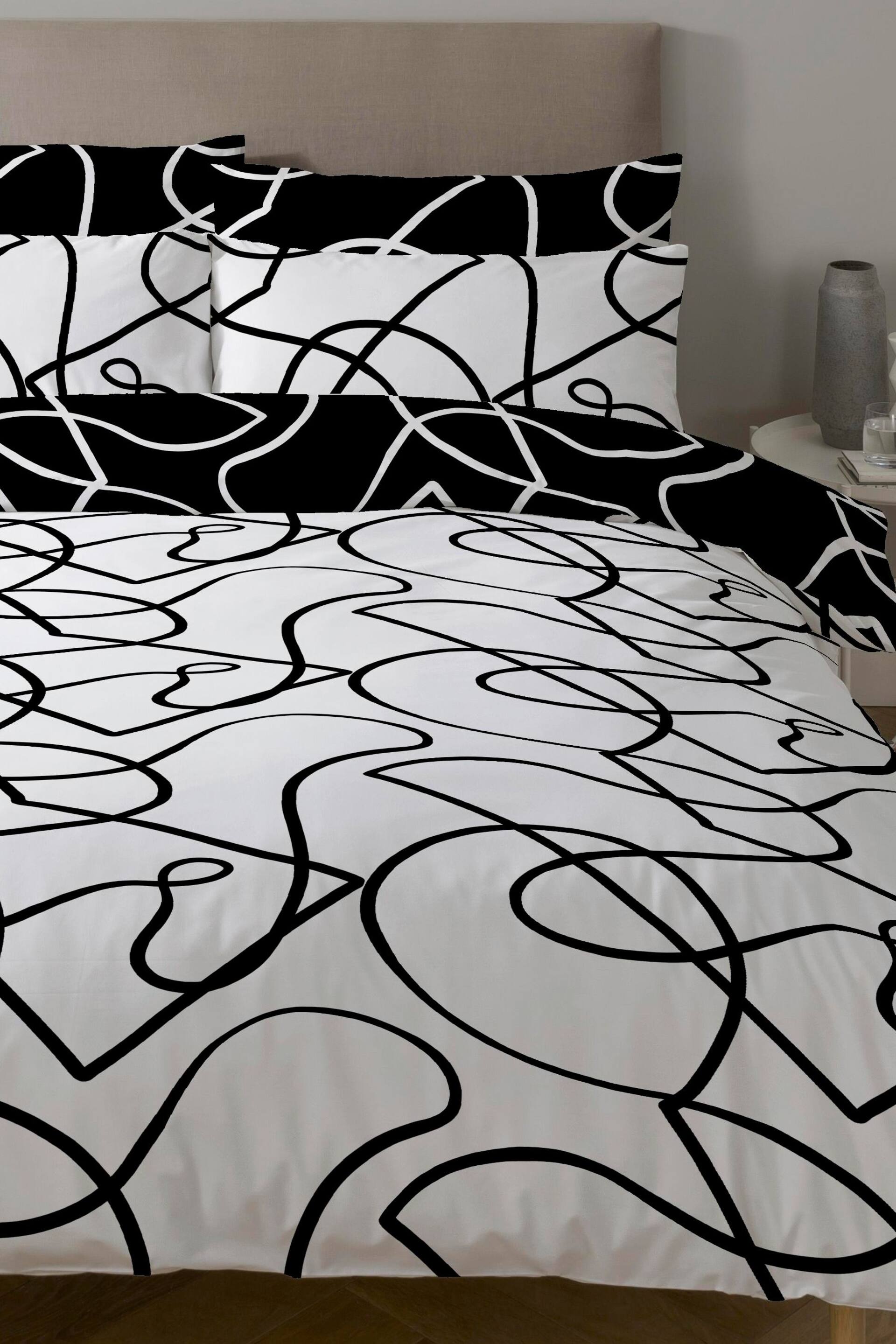 Copenhagen Home Monochrome Pablo Duvet Cover & Pillowcase Set - Image 3 of 4