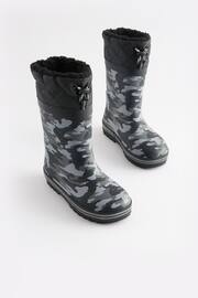 Monochrome Camouflage Thinsulate™ Warm Lined Cuff Wellies - Image 1 of 8