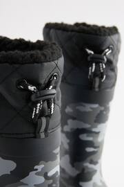 Monochrome Camouflage Thinsulate™ Warm Lined Cuff Wellies - Image 6 of 8