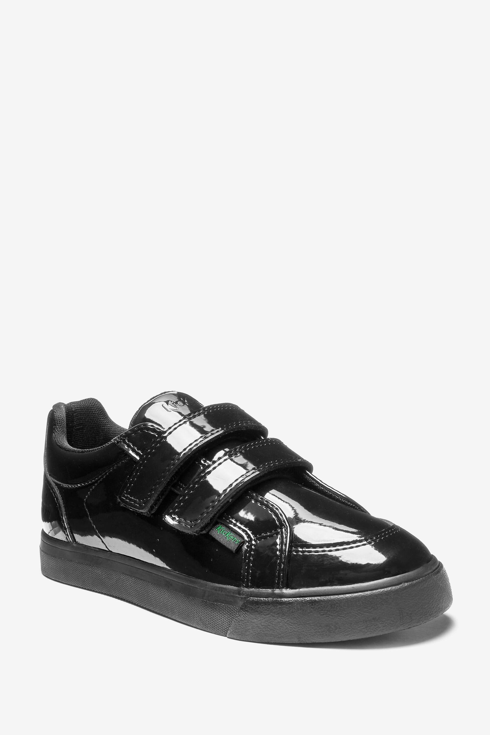 Kickers Junior Tovni Twin Strap Patent Leather Black Trainers - Image 2 of 8