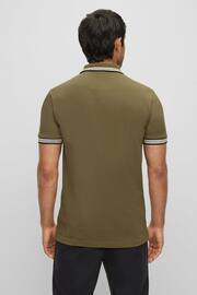 BOSS Olive Green/Black Tipping Paddy Polo Pink Cream Shirt - Image 2 of 5