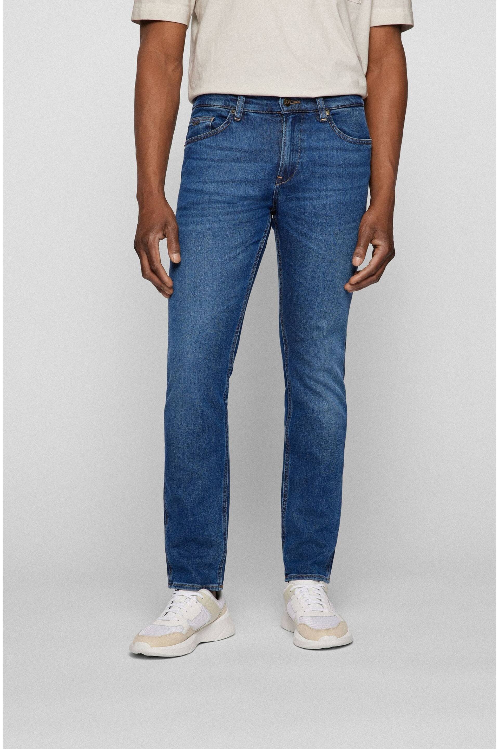 BOSS Mid Blue Delaware Slim Fit Stretch Jeans - Image 1 of 5