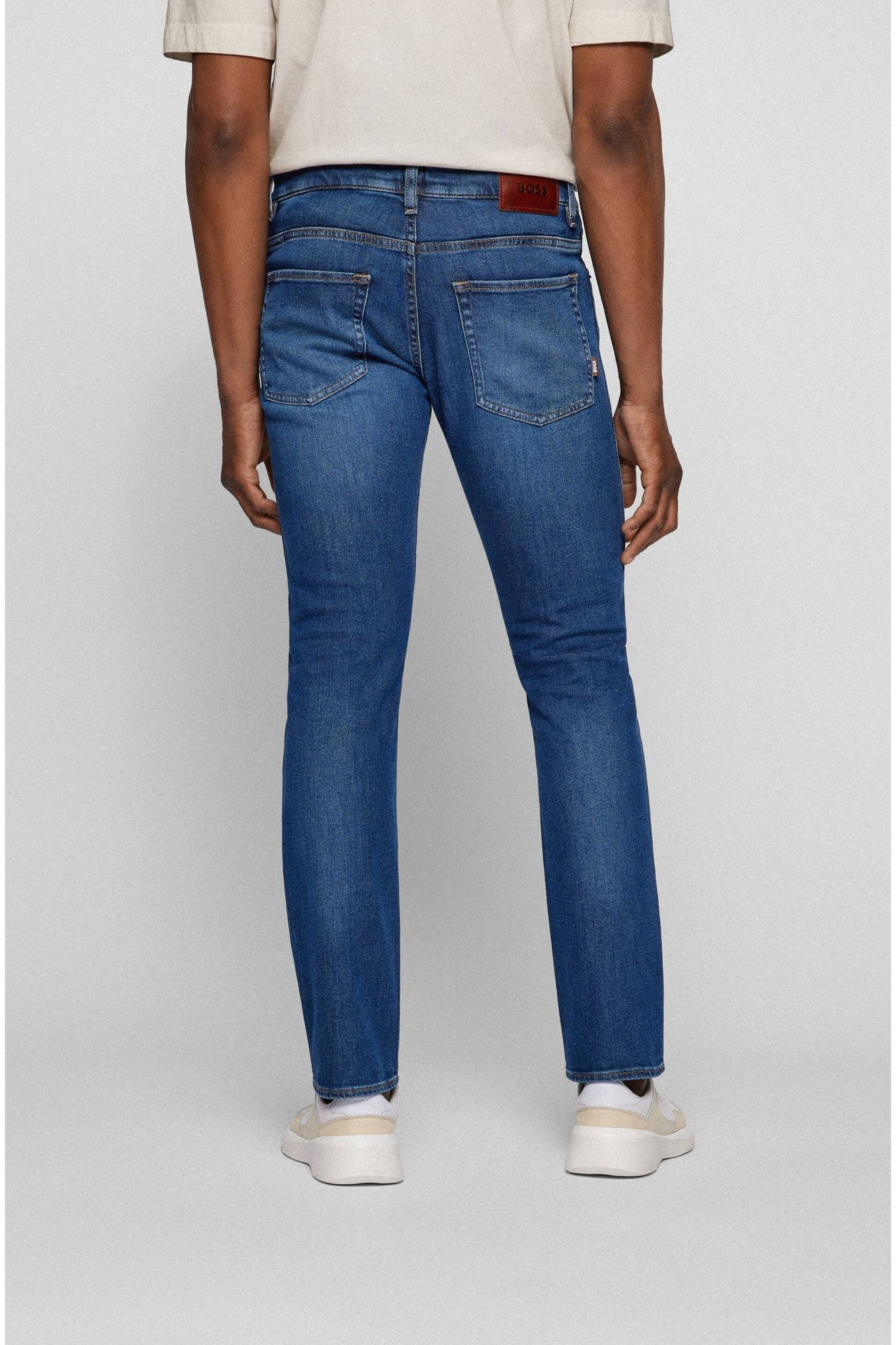 BOSS Mid Blue Delaware Slim Fit Stretch Jeans - Image 2 of 5